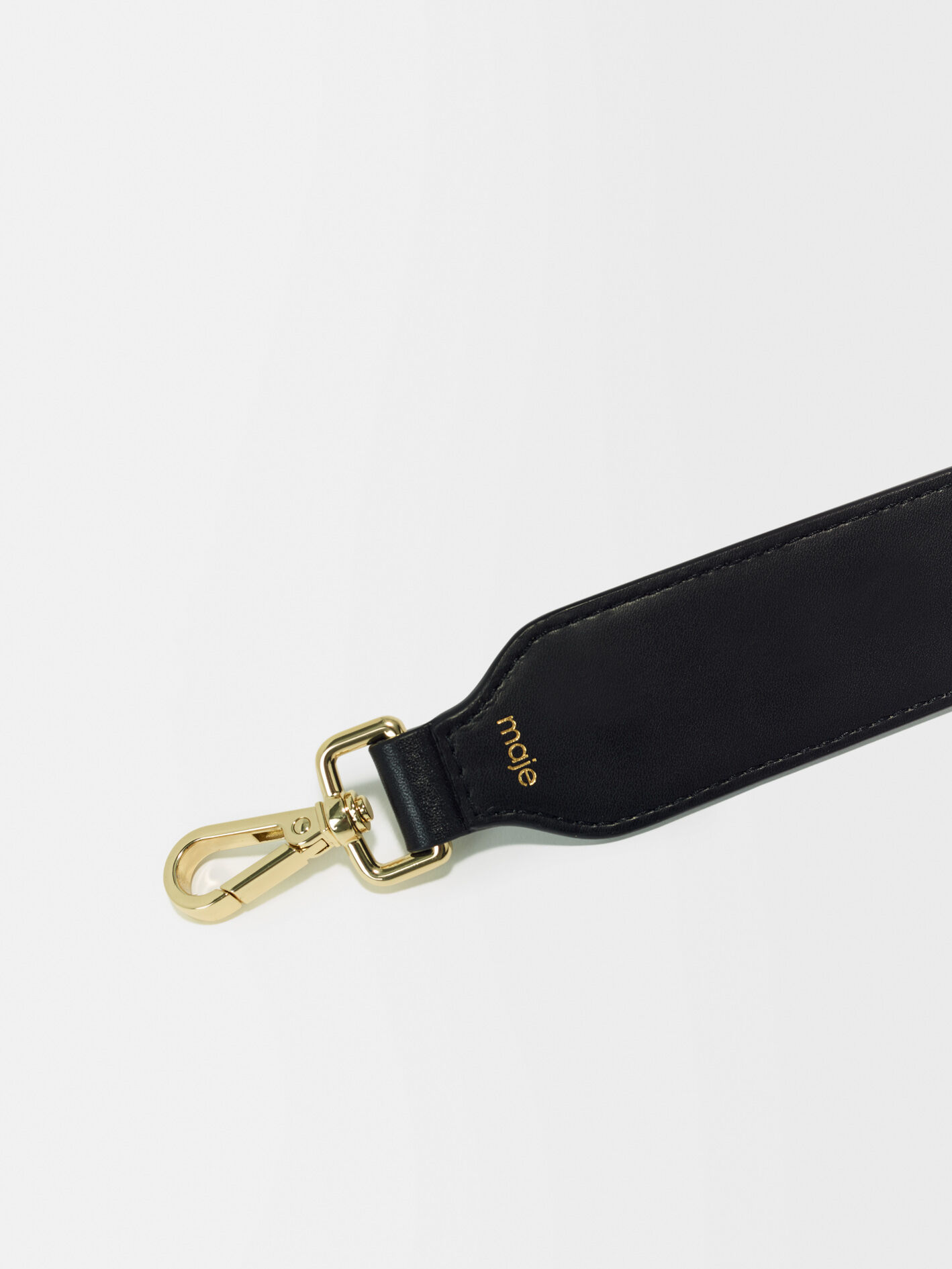 Leren schoudertas met studs - Zwart