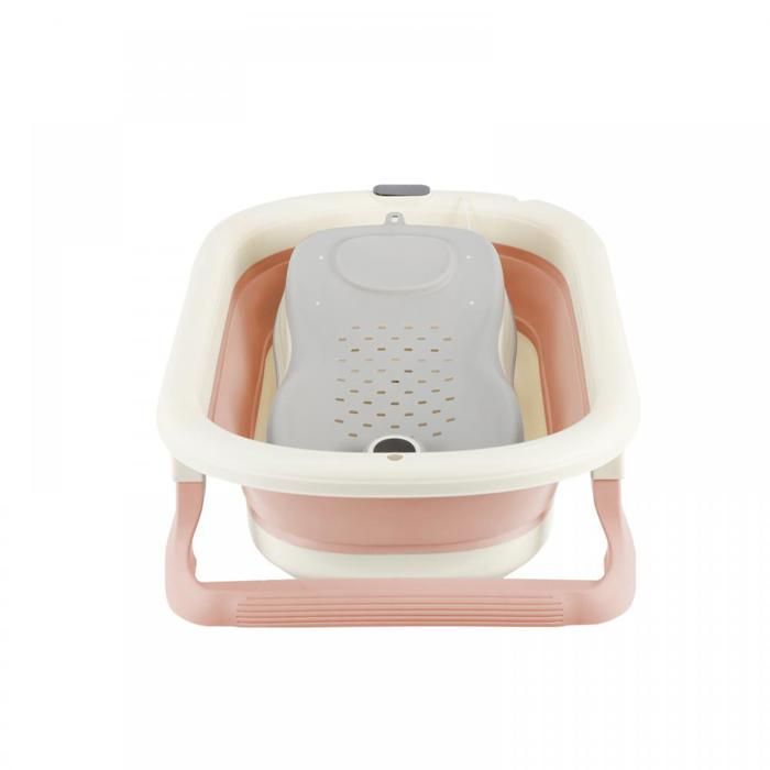 YIYI. Opvouwbaar babybadje met antislipmat en afvoergat (roze) 72*45*17 cm.
