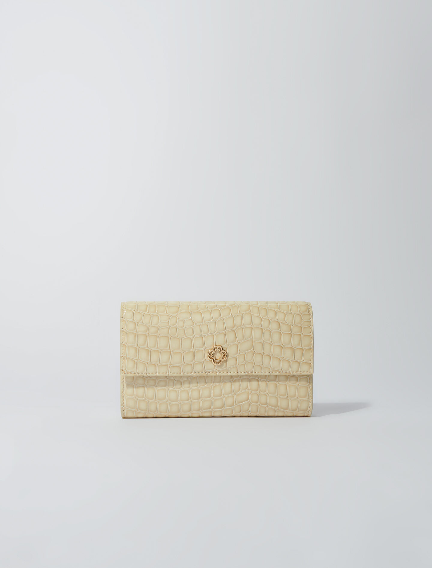 Nahkaketjulompakko - Kiiltävä beige