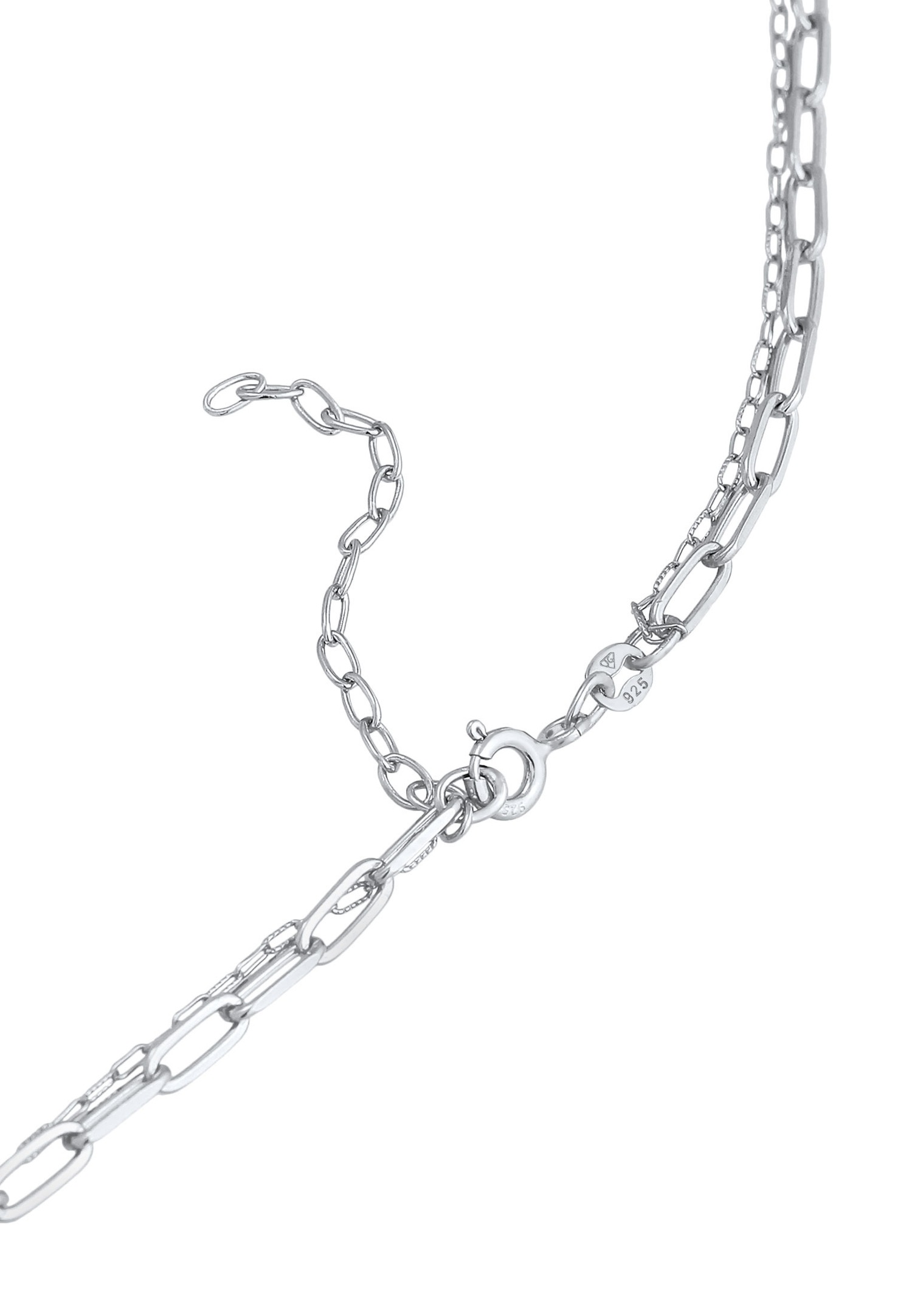 Elli Liens à couches pour dames Oval Basic Blogger Trend Filigree en argent sterling 925