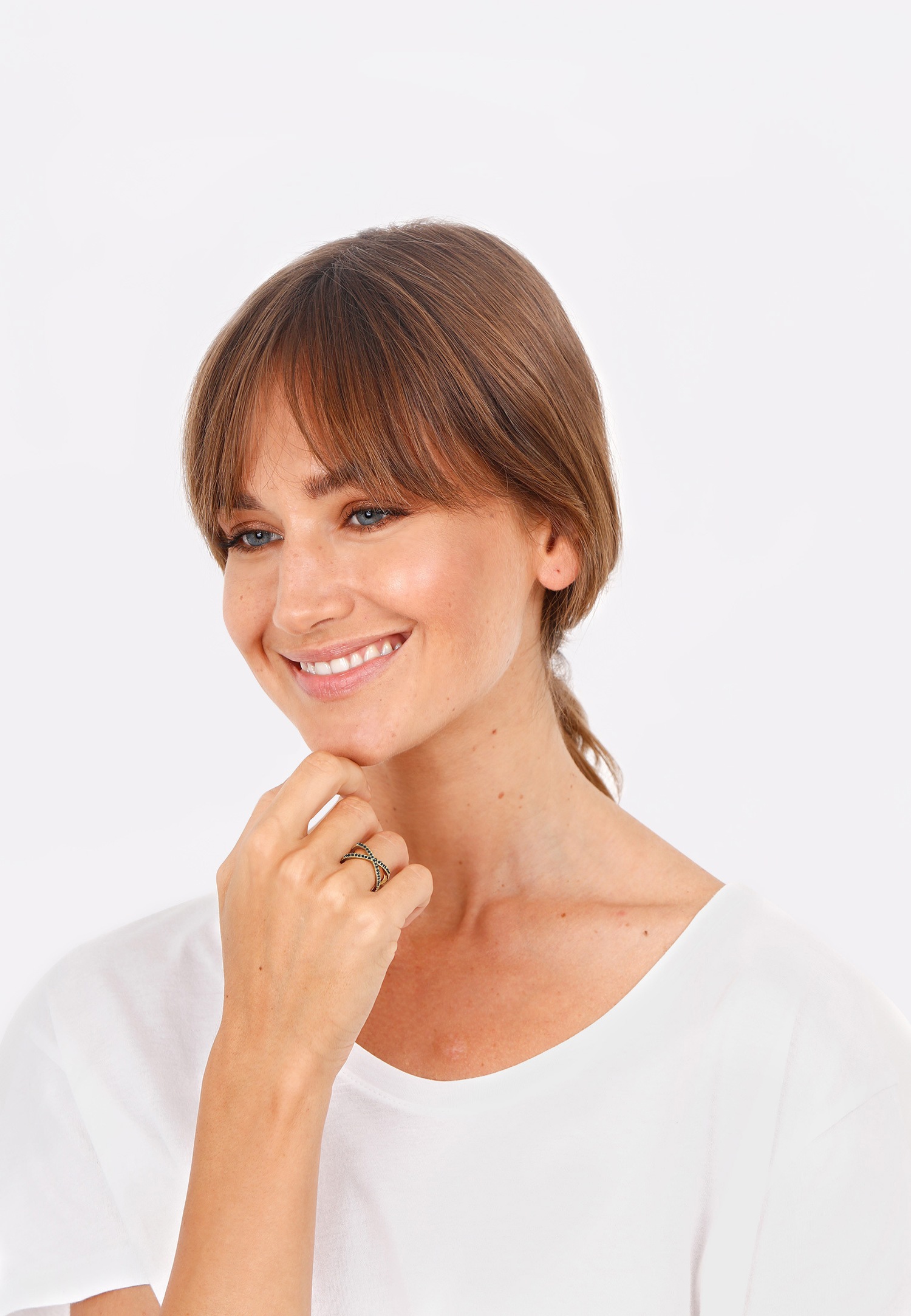 Elli Femmes Enroulement X avec Cristaux de Zirconium en Argent Sterling 925