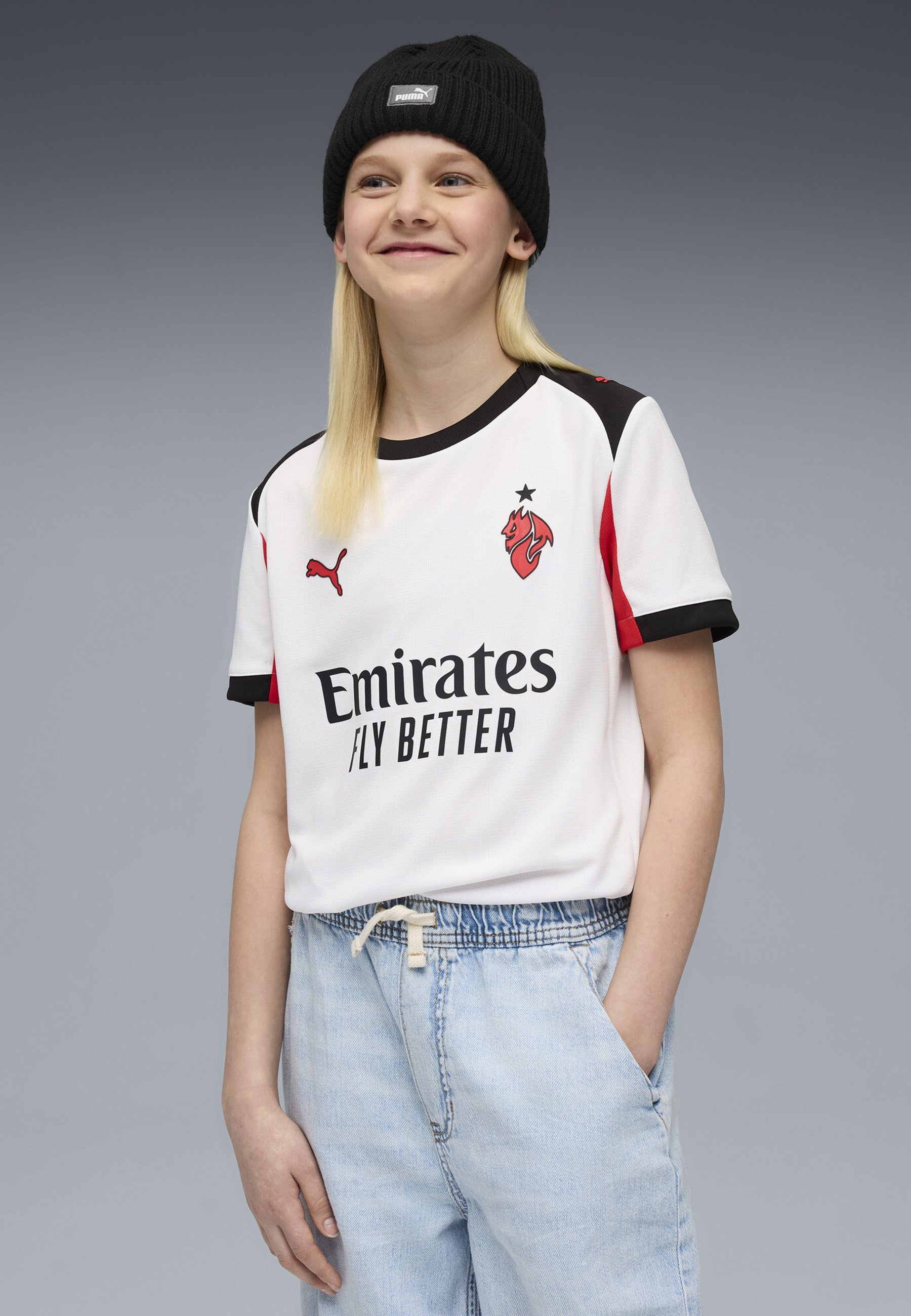 Puma ACM AWAY JERSEY REPLICA JR - Nogometni dres - puma bijela-za sva vremena crvena