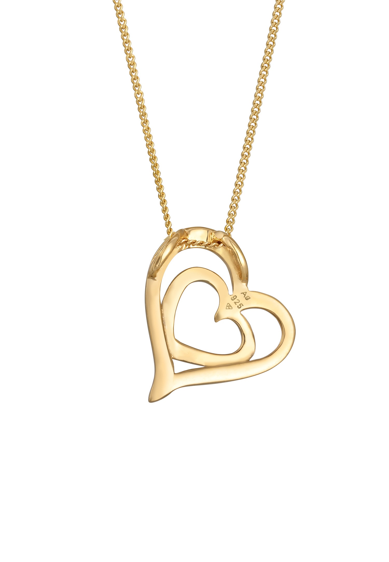 Elli DIAMONDS Femmes coeur preuve d'amour avec diamant (0.015 ct.) en argent sterling 925