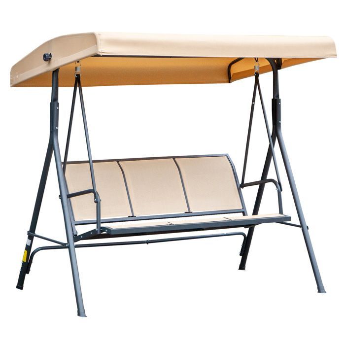 Columpio de jardín Outsunny, acero, 175x118x159cm, beige