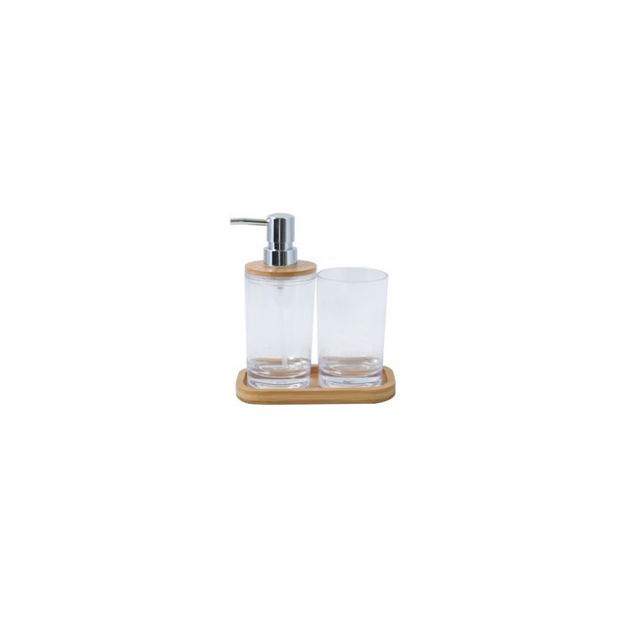 Juego de accesorios de baño MATEA transparente MSV de 3 piezas