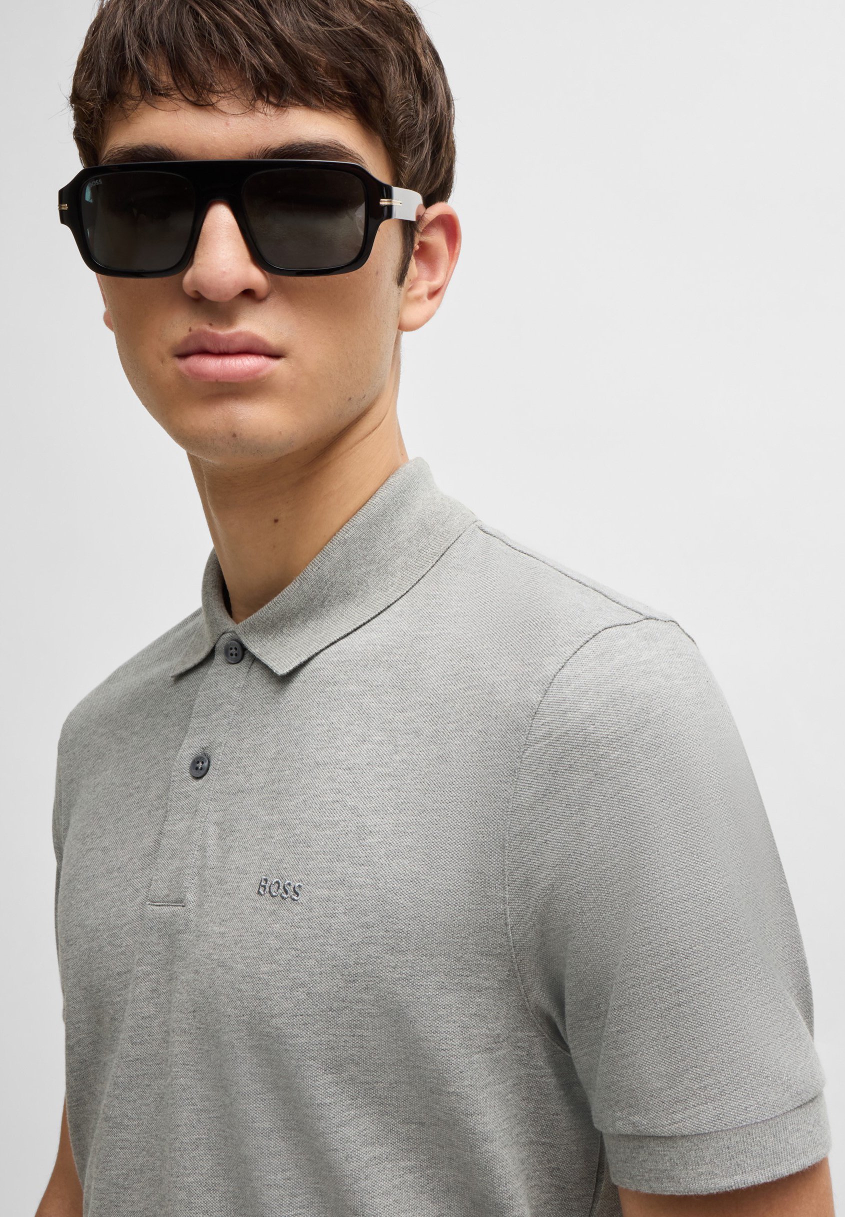 BOSS PALLAS - Poloshirt - zilverkleurig