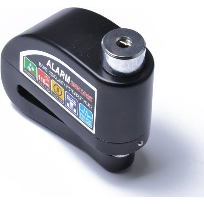 Candado para disco de freno de motocicleta, candado para disco de freno de scooter con alarma de seguridad, negro