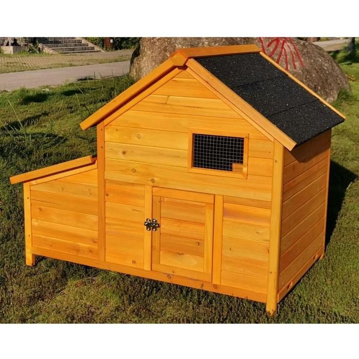 Gallinero Bantam XL con techo de tejas, para hasta 4 gallinas, de madera.