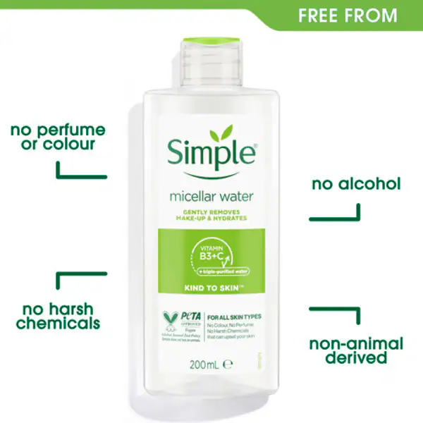 Acqua micellare detergente Simple Kind to Skin 200ml