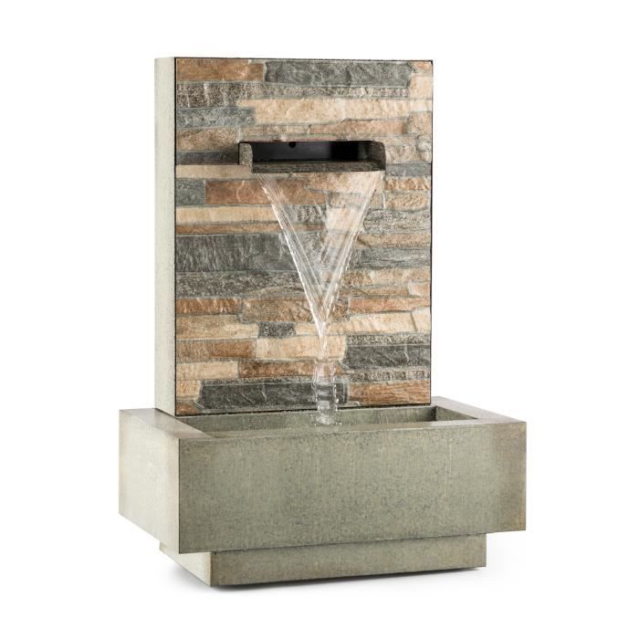 Fontaine cascade Blumfeldt Watergate en métal beige pour jardin - Pompe 15W - Câble de 10m
