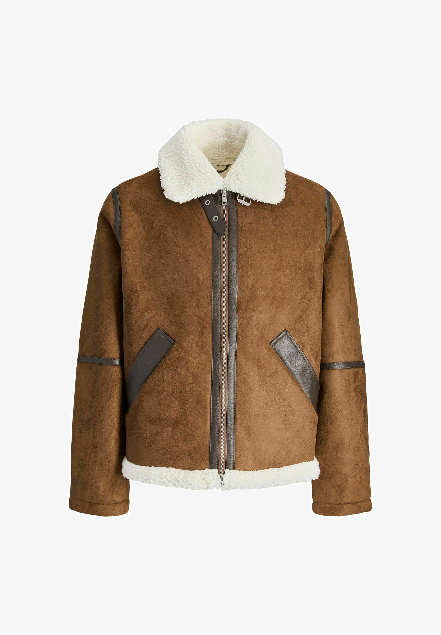 Bunda z umelej kože Jack & Jones - koňaková