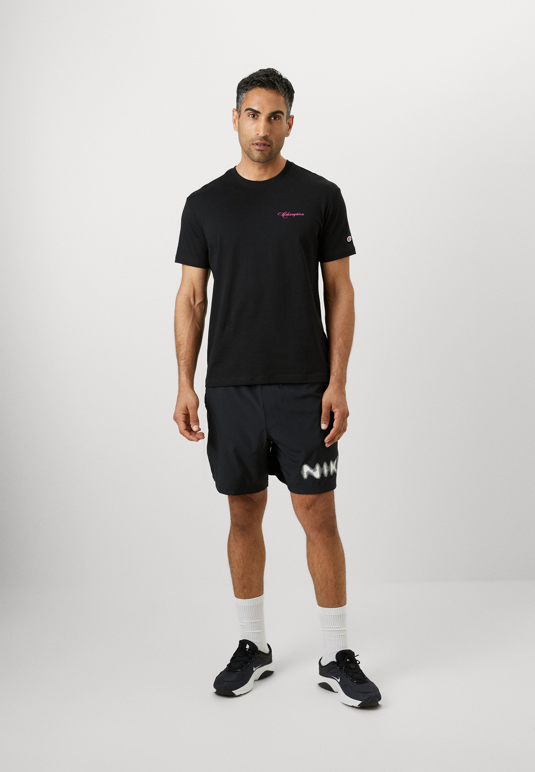 T-shirt Champion da uomo con stampa - nera