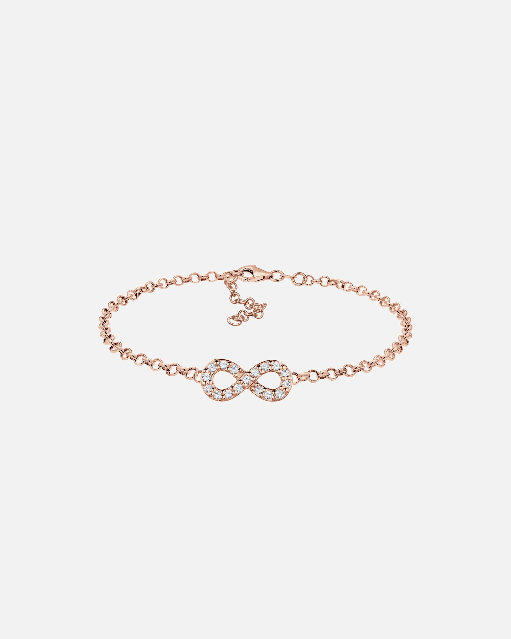 Elli Femmes symbole de l'infini avec cristaux en argent sterling 925 plaqué or rose