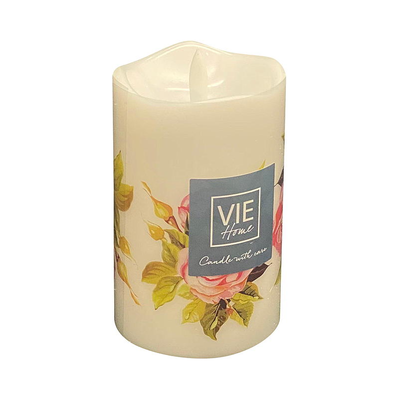 Vie Home Kublampa 12,5 cm med tryck LED-timer Rosa