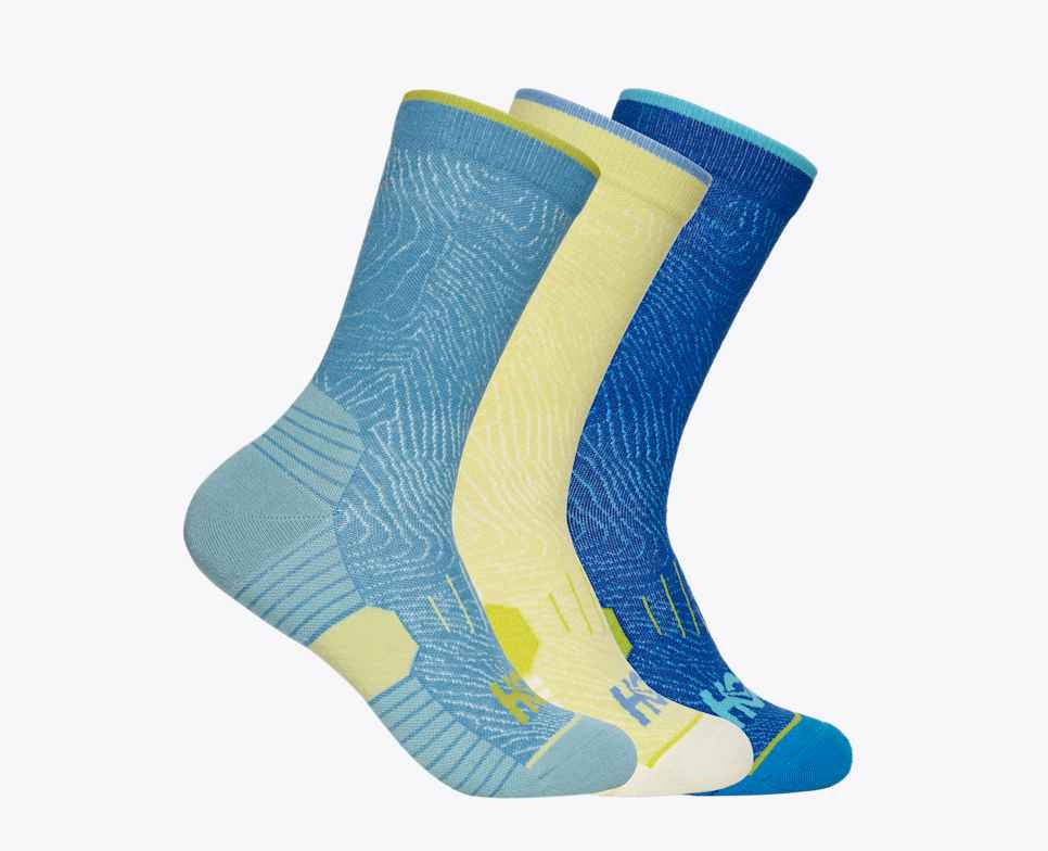 HOKA Crew hardloopsokken, 3-pack Alpine Blue / Cardamon / Ultramarine