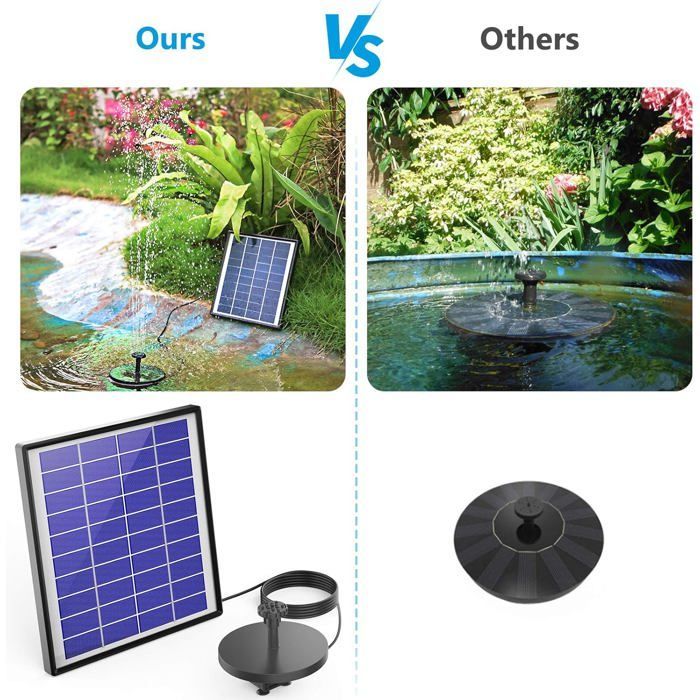6,5-W-Solarbrunnen mit 1500-mAh-Akku, verbesserte Solarpumpe für Teiche und Gärten, erhältlich in 6 Brunnenvarianten