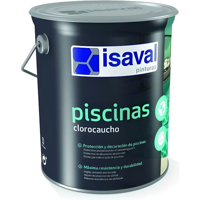 Vernice per piscine a base di gomma clorurata - ISAVAL - 5 kg - Bianca - Specifica - Per esterni - Monostrato