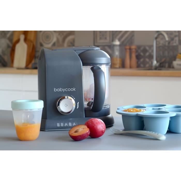 BÉABA - Babycook Solo - Robot da cucina 4 in 1 per pappe, frullatore, cottura e vaporiera - Grigio scuro