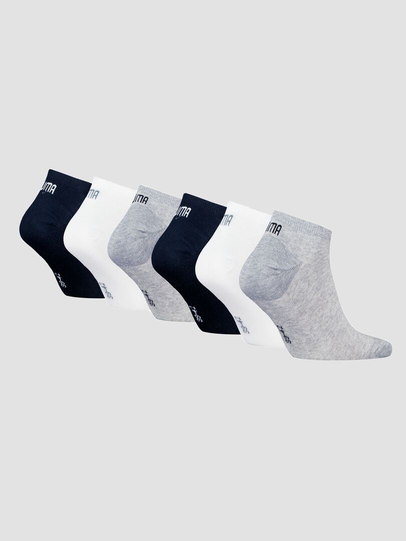 Een set van 6 paar unisex 'Puma' sokken - ZWART
