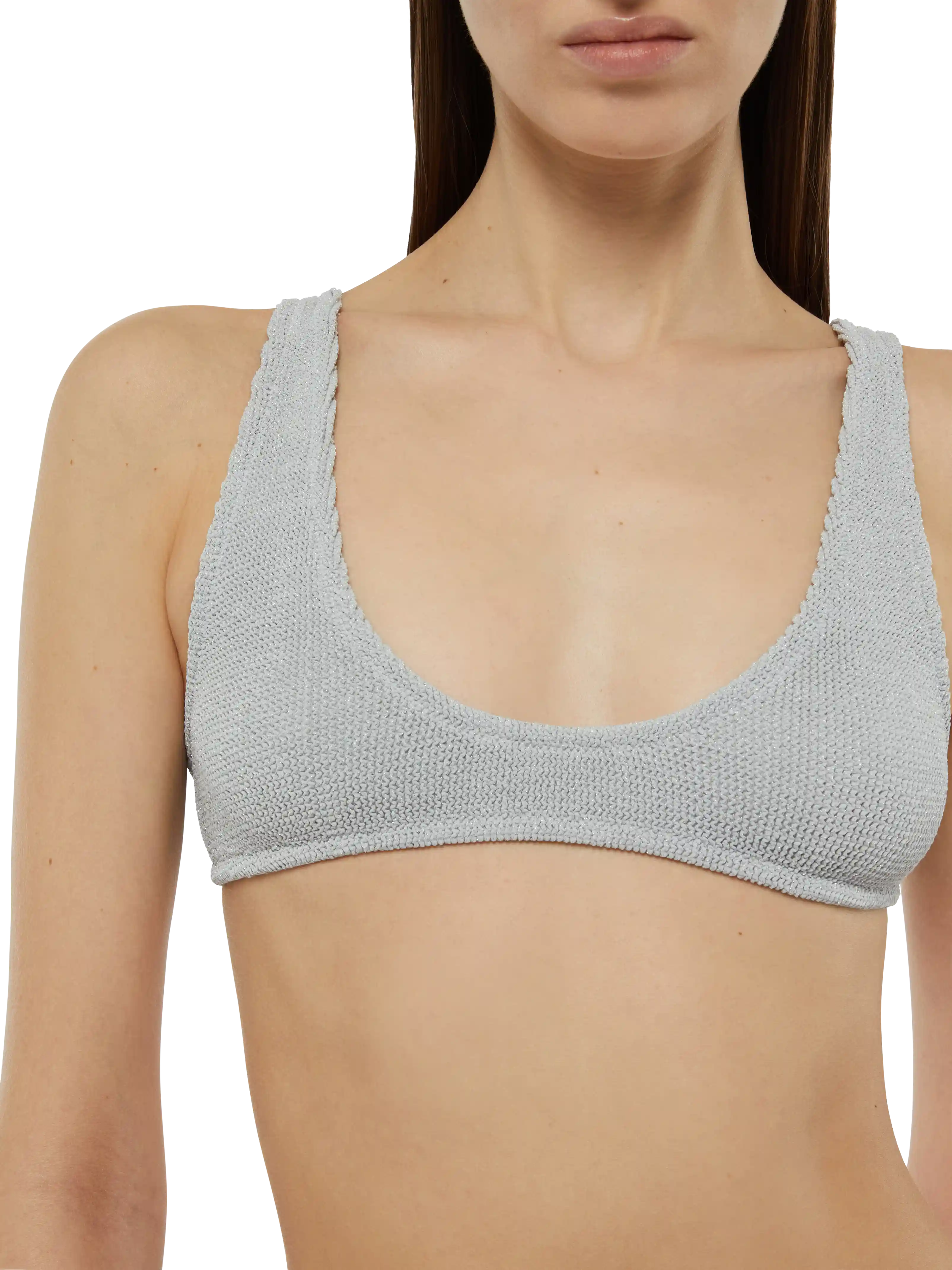 Pamy Naomi bralette bikini in zilverkleurige gerimpelde lurex