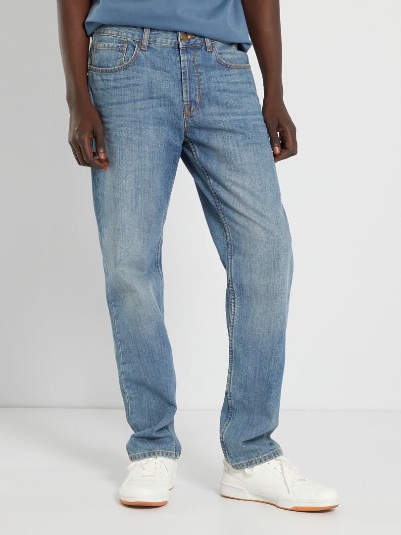 Calça jeans de corte regular - tamanho 32 - cor pedra