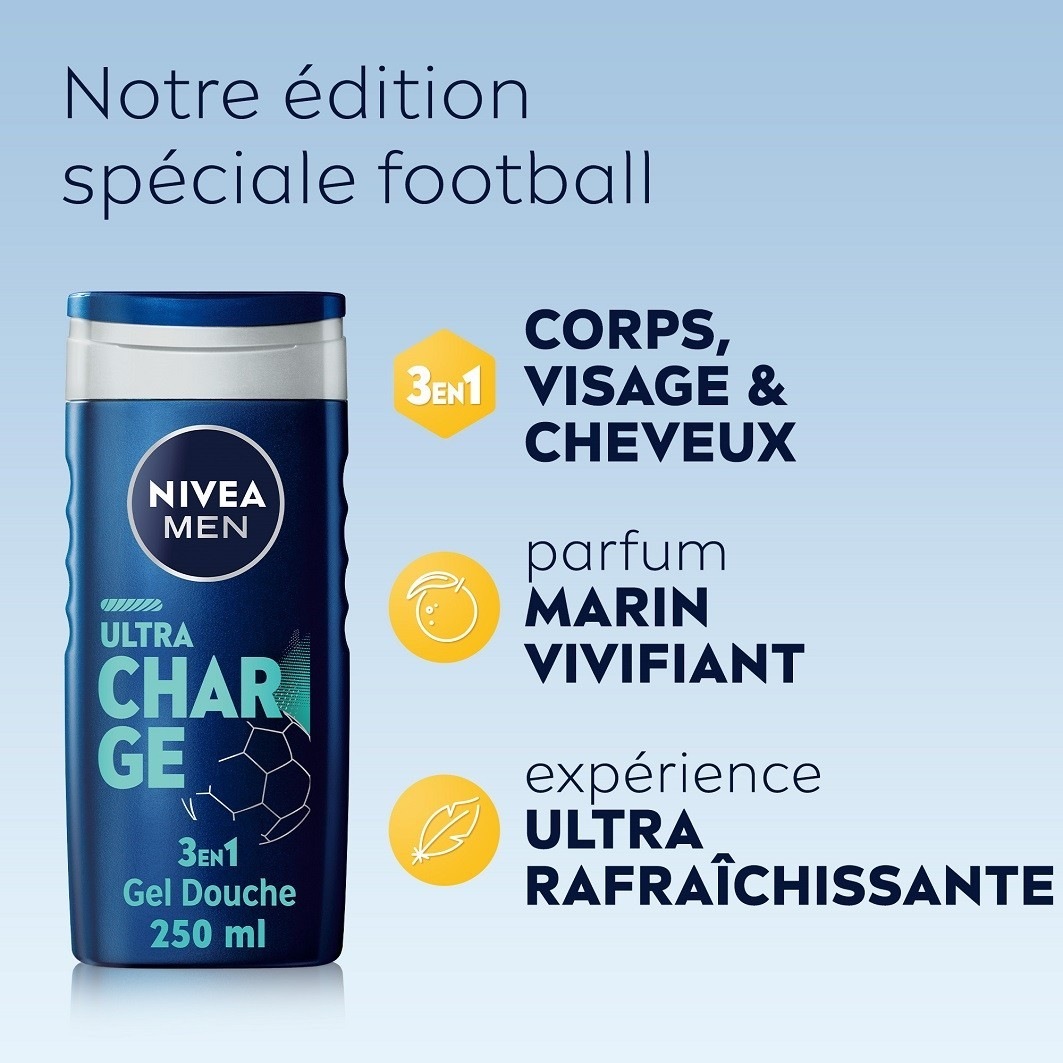 NIVEA Gel douche homme 3en1 Marin