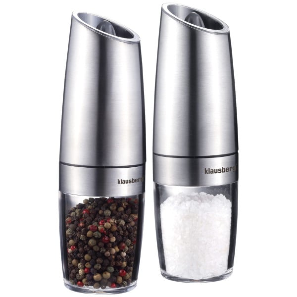 Zestaw 2 elektrycznych młynków grawitacyjnych do soli i pieprzu KLAUSBERG