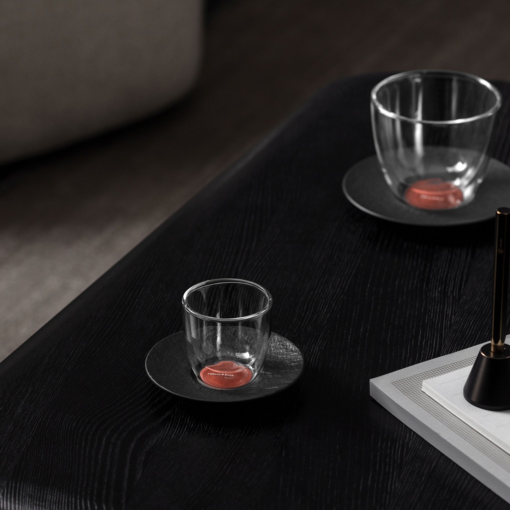 Soucoupe à tasse moka Villeroy & Boch, modèle Rock Glow - 1 pièce