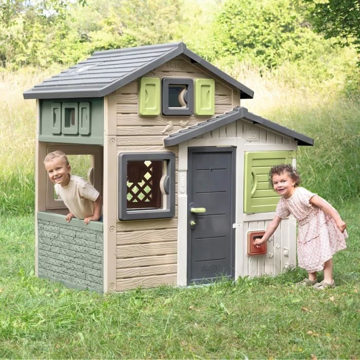 Smoby Life - Maison Friends House Evo - Moderne et spacieuse - Portillon - Boite aux Lettres - Dès 3 ans
