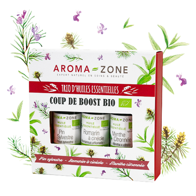 Coffret huiles essentielles Trio d'huiles essentielles Coup de boost BIO