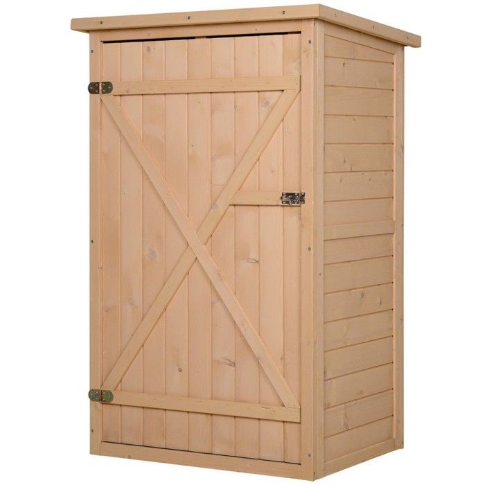 Gartenhaus – Chalet-Gartenhaus aus natürlichem Tannenholz, 75 x 56 x 115 cm, mit Regalen | Kompakte und praktische Aufbewahrungsmöglichkeit im Freien