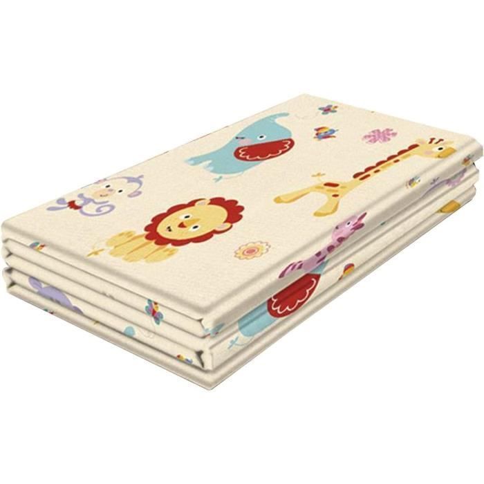 Safe, waterproof, foldable, thick foam play mat for babies, suitable for indoor, outdoor, and travel use.