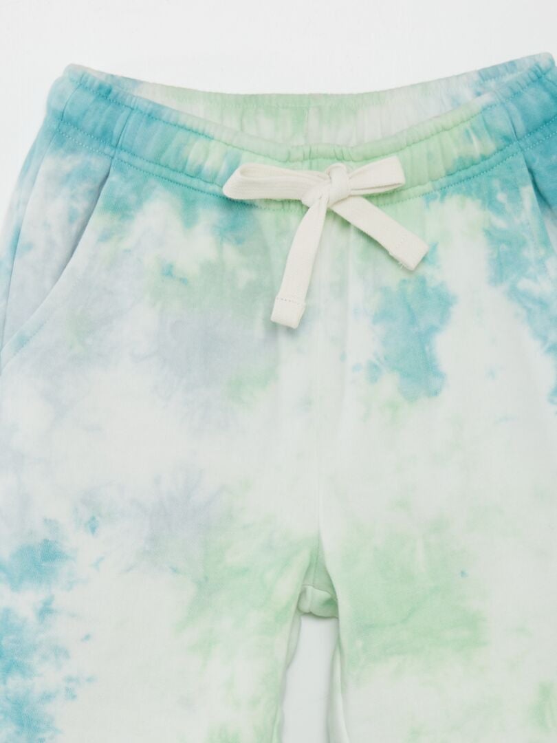 Spodnie dresowe z polaru tie-dye – zielone