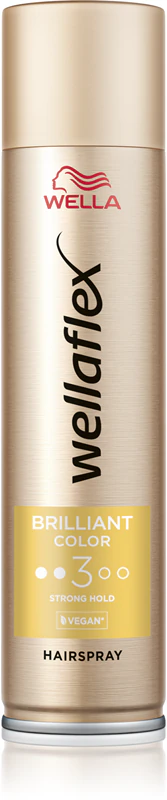 Spray fixador Wella Wellaflex Brilliant Color de fixação média para cabelos com coloração.