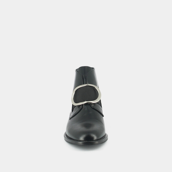 Bottines à boucles  en cuir noir