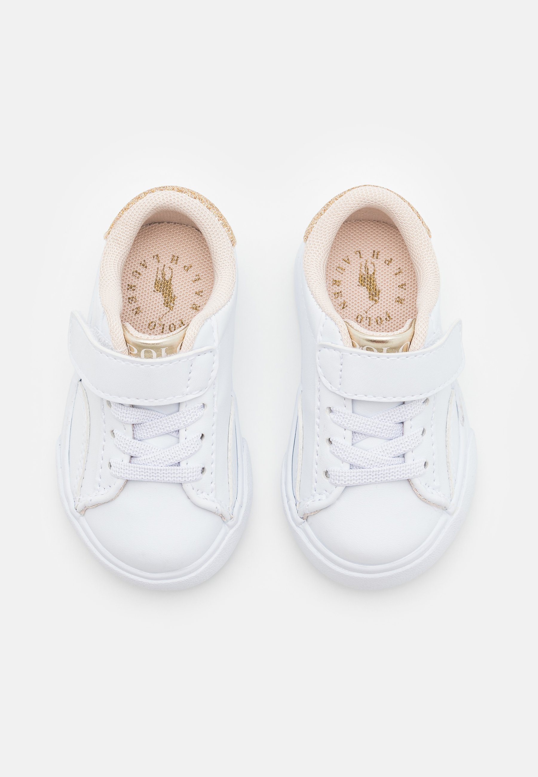 Polo Ralph Lauren THERON - Trainers - white/gold metallic