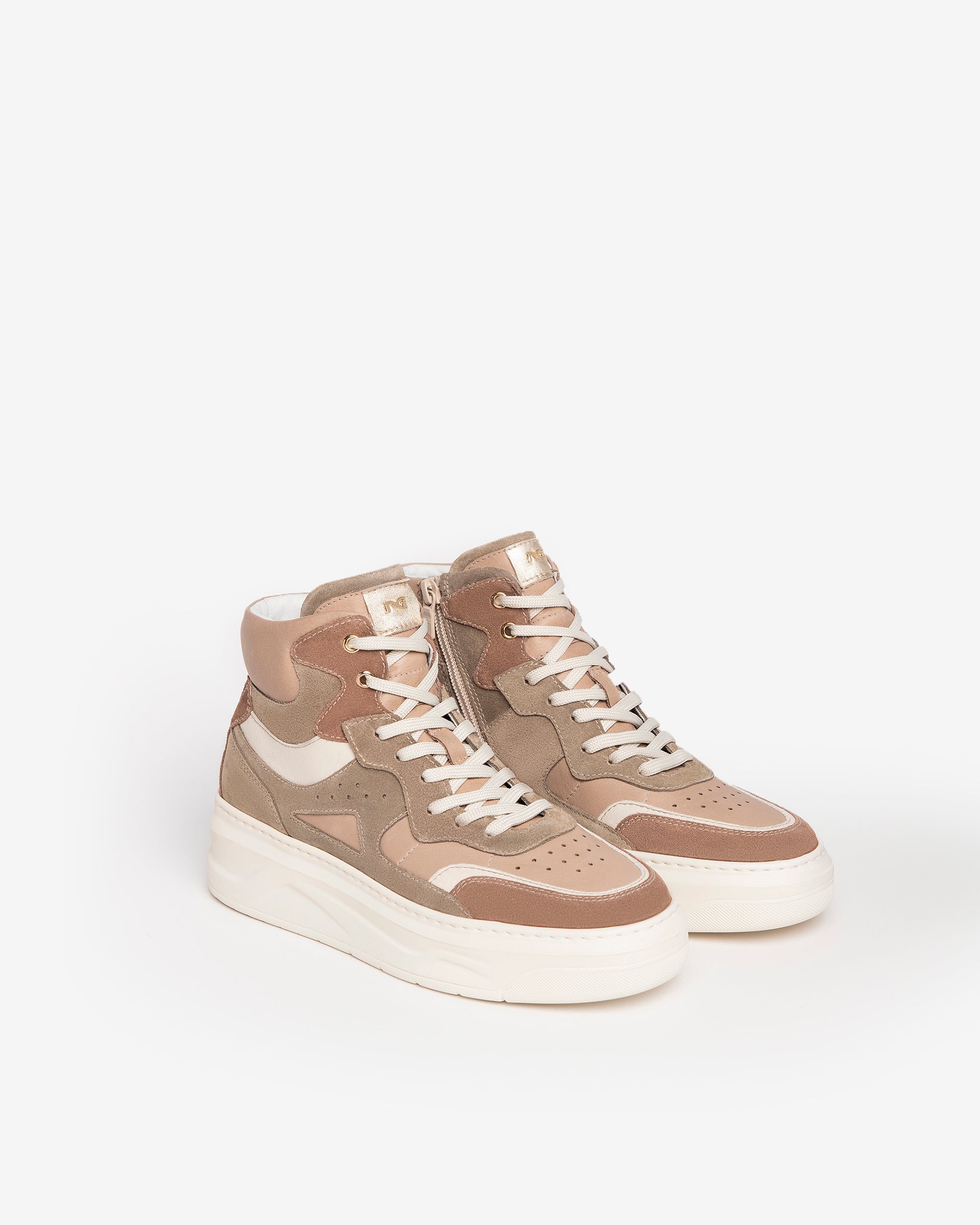 Baskets montantes pour femmes en daim et cuir