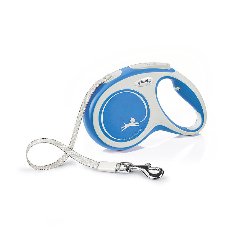 Correa flexible para perros de 5 m, talla M, cinta azul, Flexi comfort