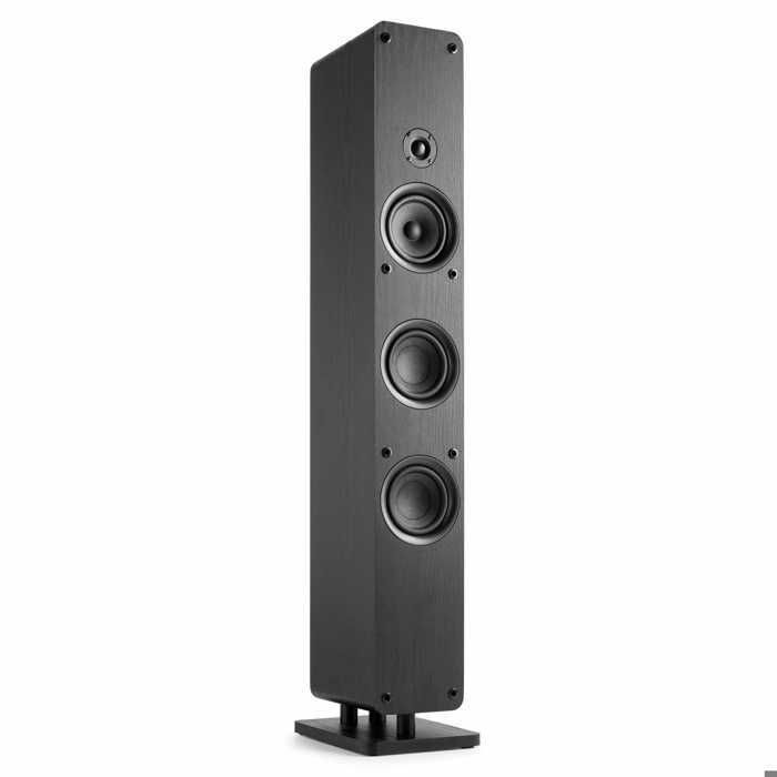 Audizio ARCO - Diffusore a torre Hi-Fi passivo da 160 W, colore nero - Torre audio per soggiorno, design elegante e installazione espandibile