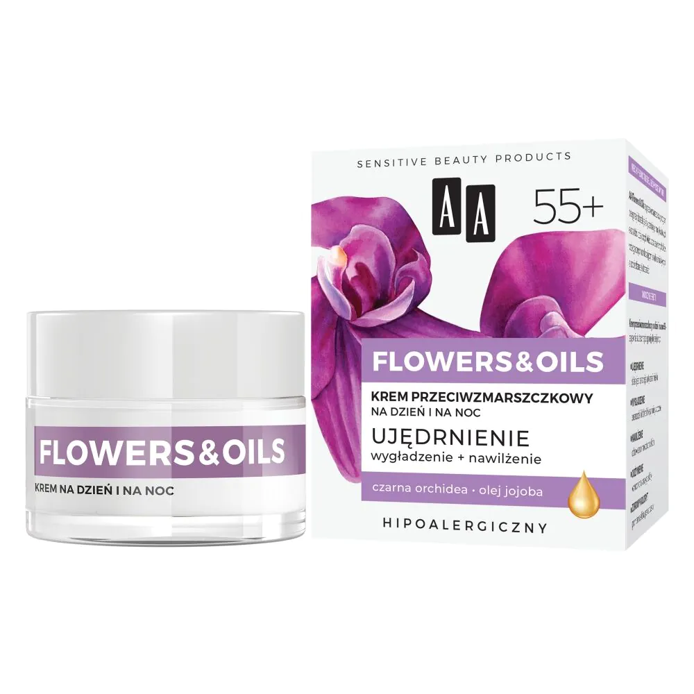 AA Flowers&Oils 55+ Ujędrnienie Krem przeciwzmarszczkowy na dzień i na noc