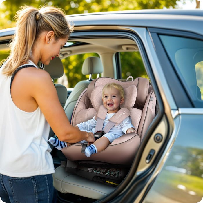 Nukido Aero Line Swivel Car Seat - 0-36 kg - ISOFIX - 360° Swivel - SIP Protection - 12 Headrest Positions