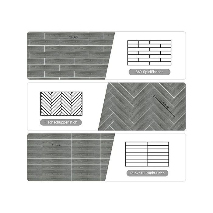 Revêtement de sol PVC - Dalles autocollantes - 5,02 m² - pour Salle à Manger - Imperméables - 36 pièces - Gris clair
