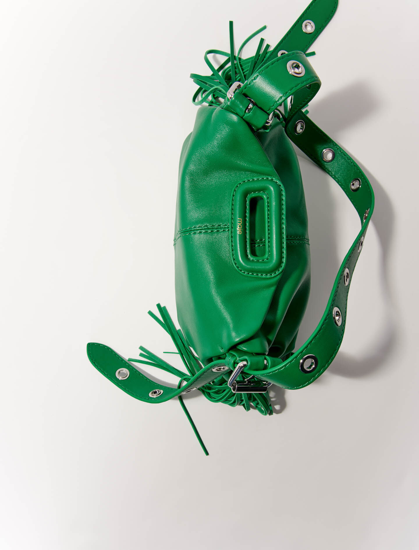 Miss M mini handtas van glad leer - Groen