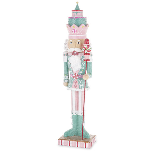 Figurka - Dziadek do orzechów z pudełkami na głowie 46x12 cm