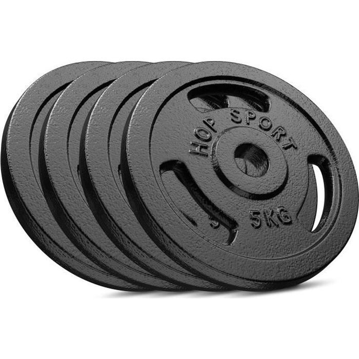 Cast iron weight plates - Hop-Sport - Set E - 4x5 kg - 31 mm bore