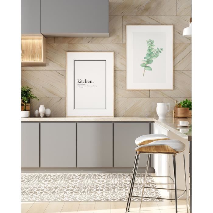 Vinylteppich - Panorama - Zementfliesen - Geometrisch - Braun - 80 x 300 cm