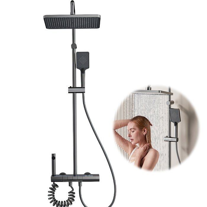 Columna de ducha sencilla: Controla la temperatura del agua en tiempo real, pantalla digital LED.