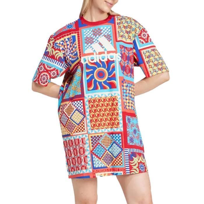 Vestido azul/rojo de mujer Adidas Farm