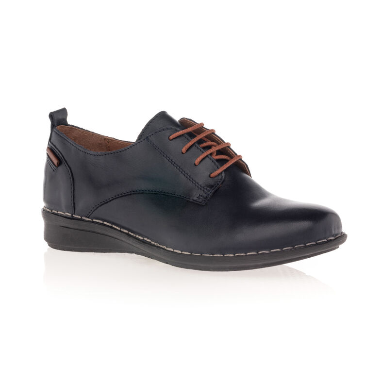 Sapatos femininos azuis de amarrar / Sapatos Derby