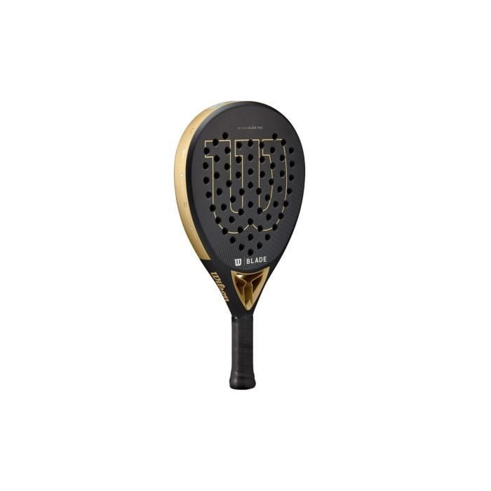 Pala de pádel - WILSON - BLADE PRO V2 - Negro/Oro - 365 g - CARA DE FIBRA DE CARBONO